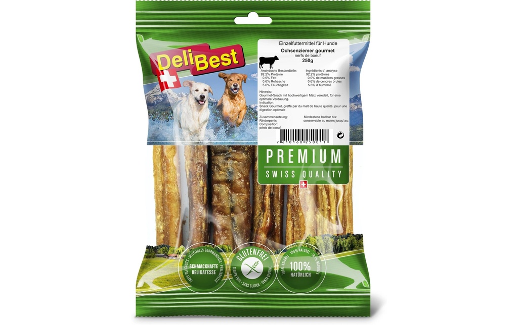 DeliBest Bâtonnet à mâcher Premium Cimiers de boeuf, 250 g