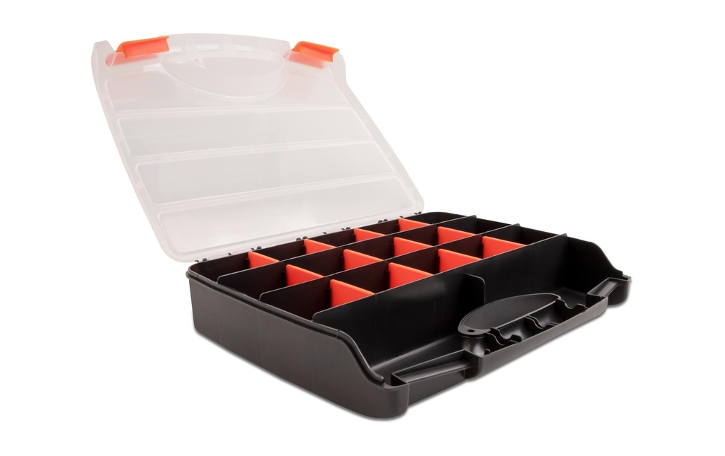 Delock Boîte d'assortiment Orange / Noir 17 compartiments
