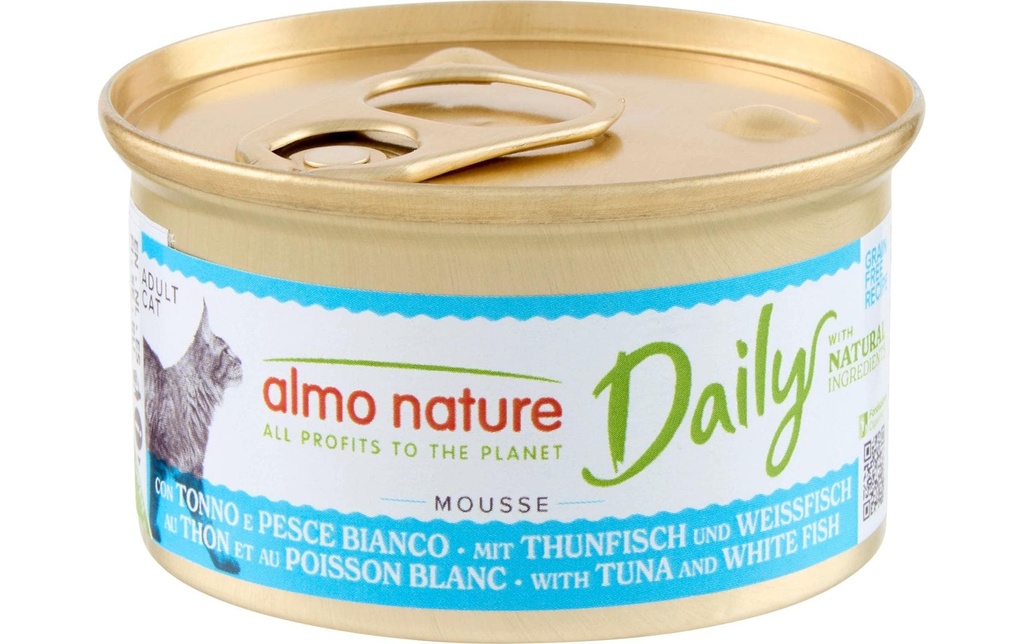 Almo Nature Alimentation humide Daily Mousse au thon et à la morue 85g