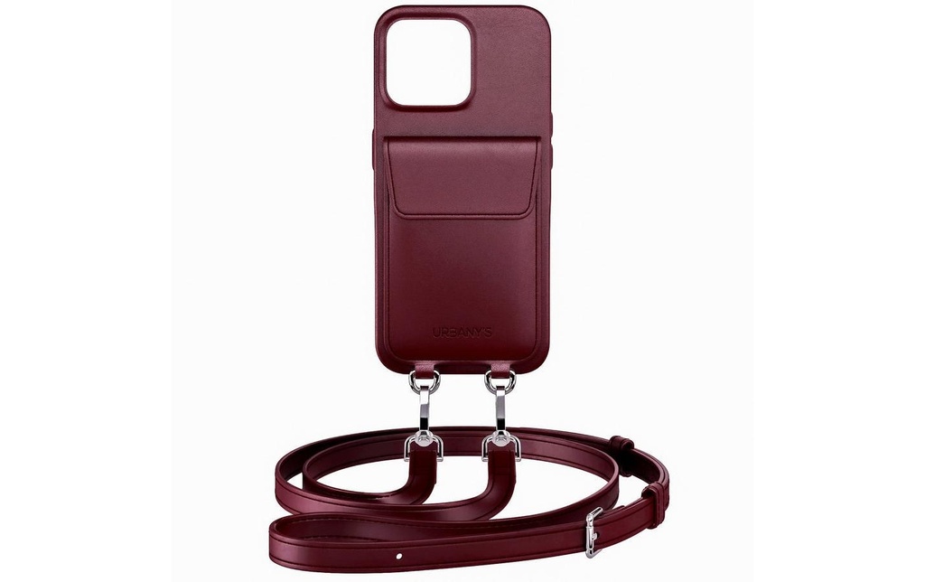 Urbany's Necklace Case Chaîne de téléphone portable+. iPhone 16 Pro Max Vin rouge