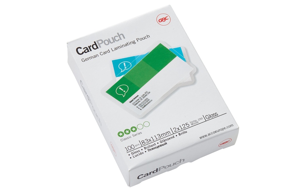 GBC Film laminé Card petit format, 125 mic, 100 pièces