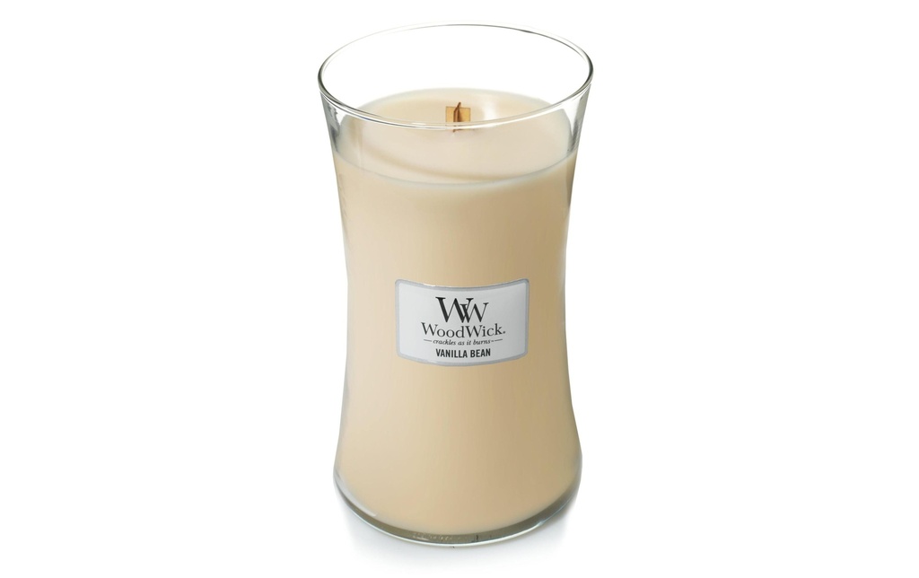 Woodwick Bougie parfumée Gousse de vanille pot moyen