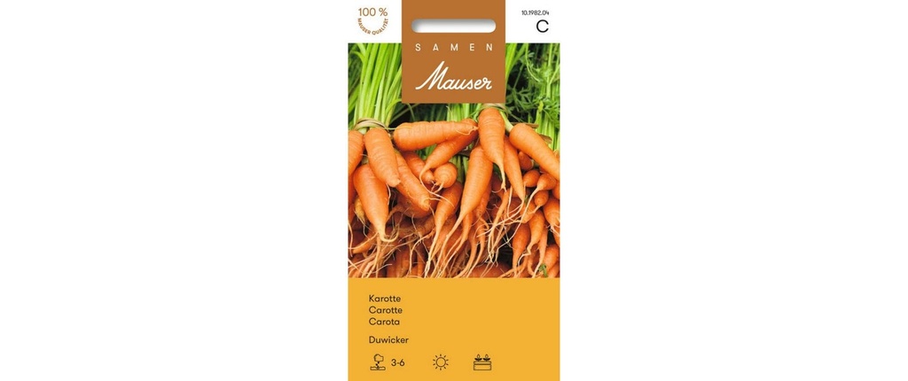 Samen Mauser Semence Urban Gardening Ancienne variété de carottes Duwicker