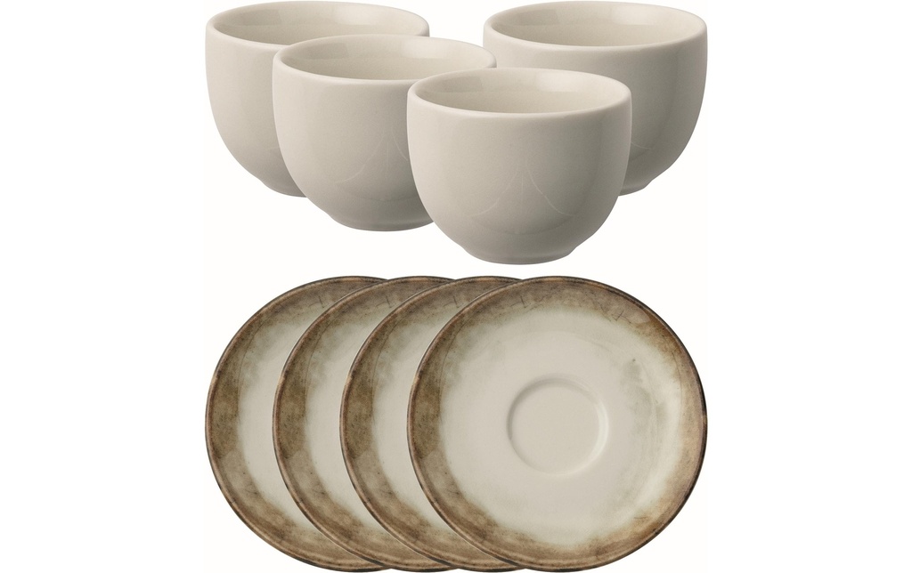 Arthur Krupp Verre à espresso Shade Earth 100 ml, 4 Pièce/s, Brun/Blanc