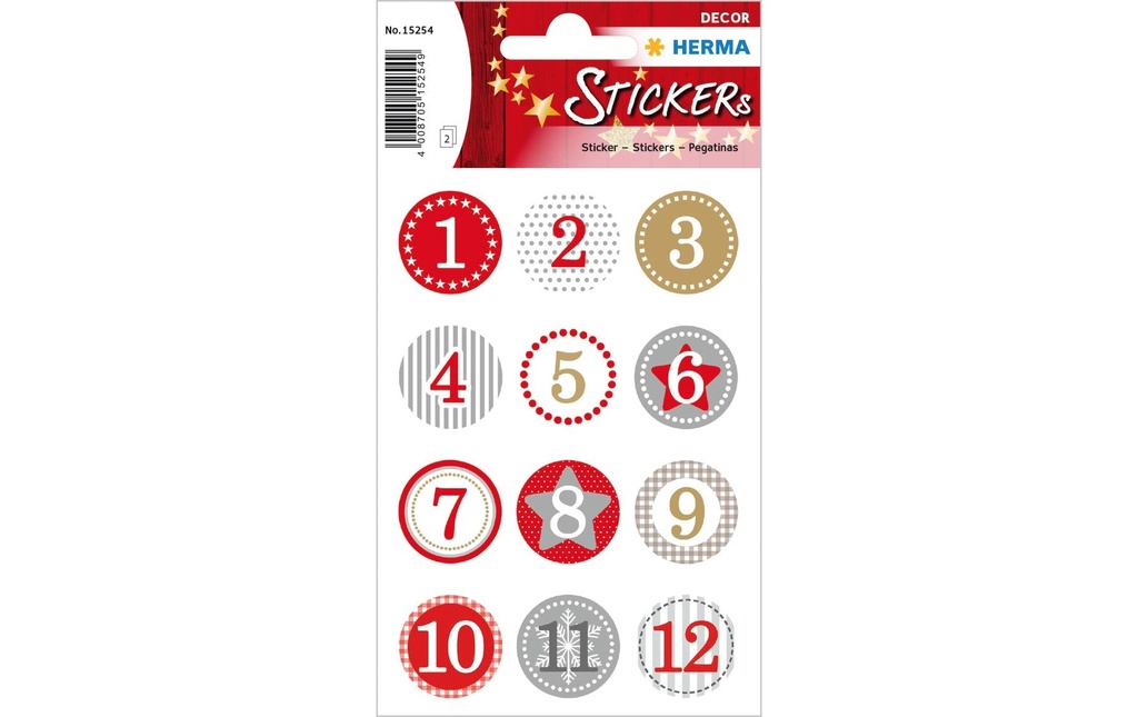 HERMA N'Sticker déco cal.avent1-24 r (2 pces)