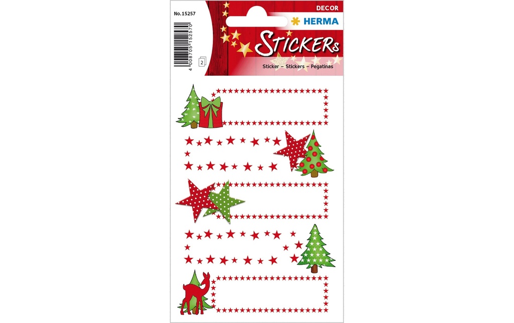 HERMA N'Sticker déco cad.étoi.+sapin (2 pces)
