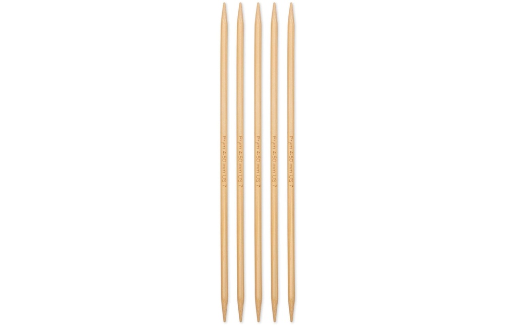 Prym 1530 Aiguilles à tricoter pour bas BAMBUS 4.50 mm, 20 cm