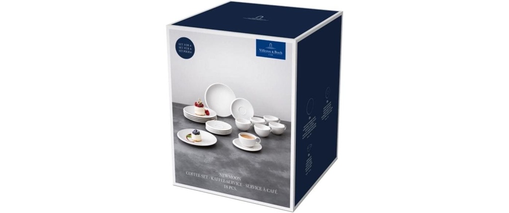 Villeroy & Boch New Moon Service à café 18 pièces, Blanc