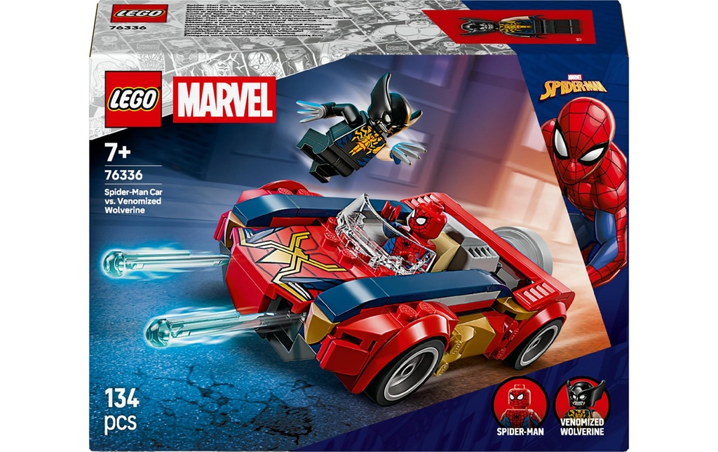 LEGO® Marvel Spider-Man et sa voiture contre Wolverine vénomisé 76336