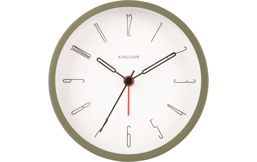 KARLSSON Réveil classique Belle Numbers 11 cm, Vert