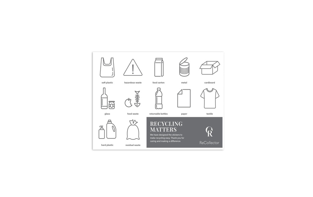 ReCollector Autocollant pour boîte à déchets, Noir