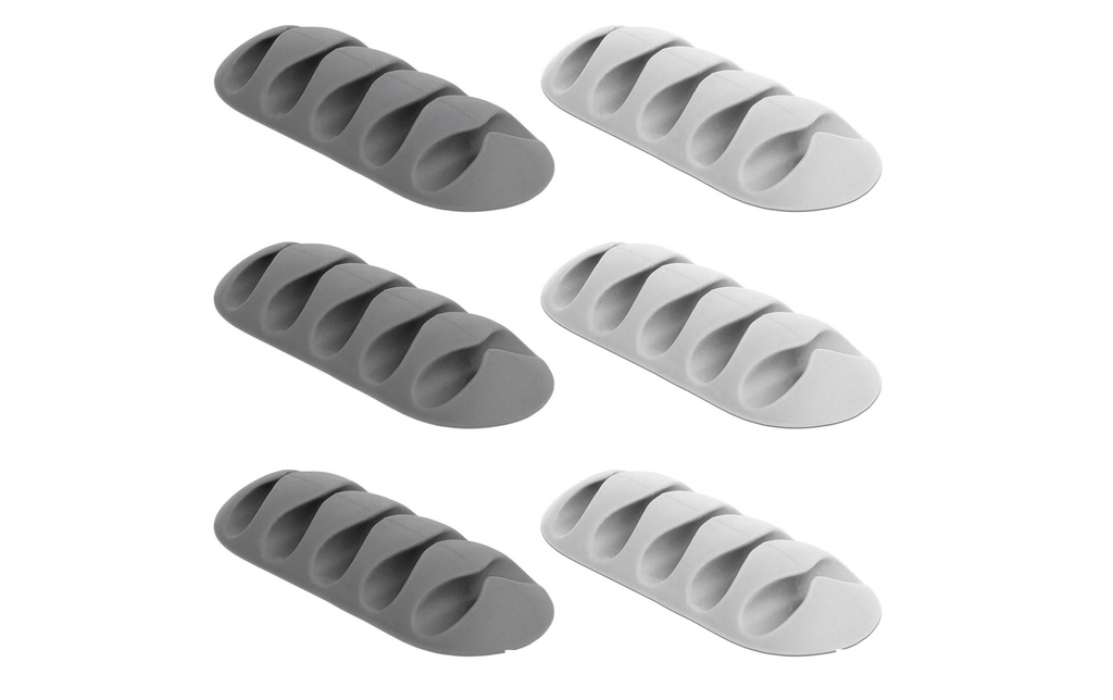 Delock Porte-câble 2x3 pièces, blanc, gris, 5 traversées 6 Pièce/s