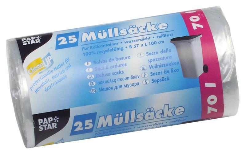 Weita Sacs poubelle Papstar 70 l, 25 Pièce/s