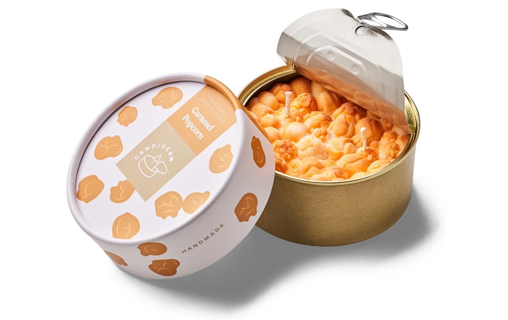 Mandatus Bougie parfumée Candle Can Caramel Popcorn