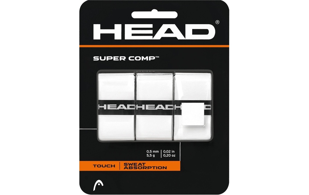HEAD Tennis Grip Super Comp Lot de 3, Blanc