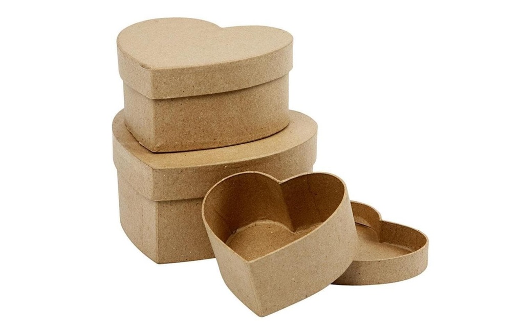 Creativ Company Boîte en carton 5 - 7,5 cm Coeur, 3 pièces