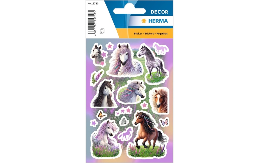 HERMA Sticker Decor monde chevaux (3 pces)