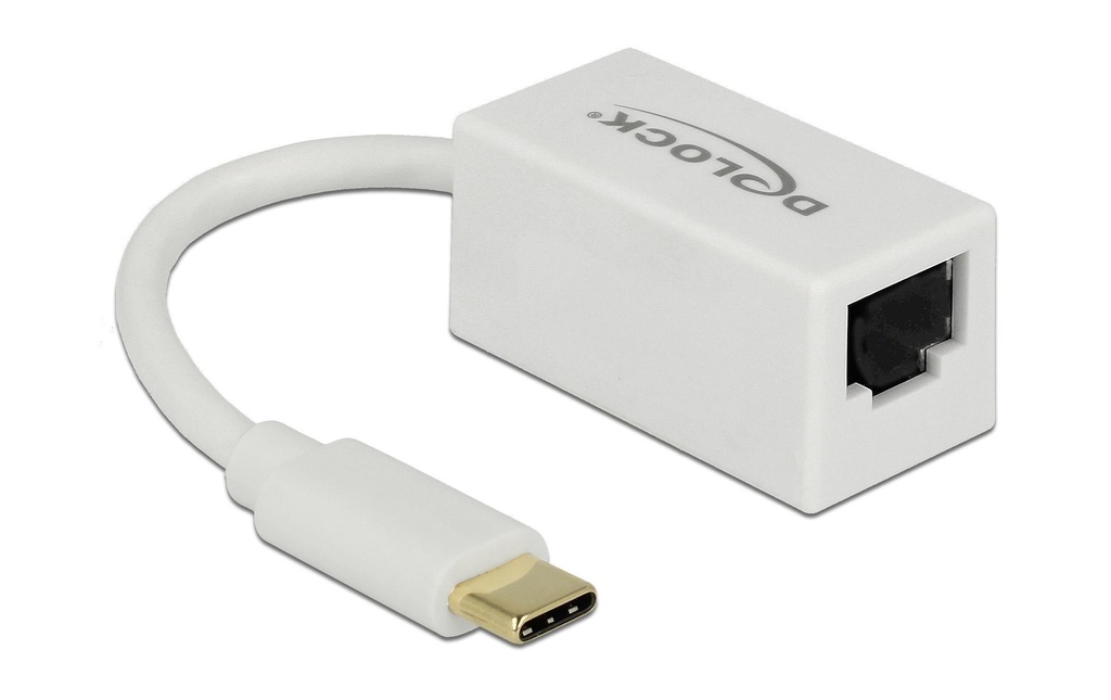 Delock Adaptateurs réseau USB-C - RJ45 1Gbps, Blanc
