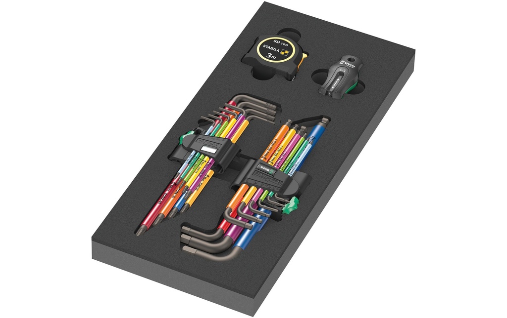 Wera Jeu de clés mâles coudées 9740 Insert en mousse Set 1, 20 pièces