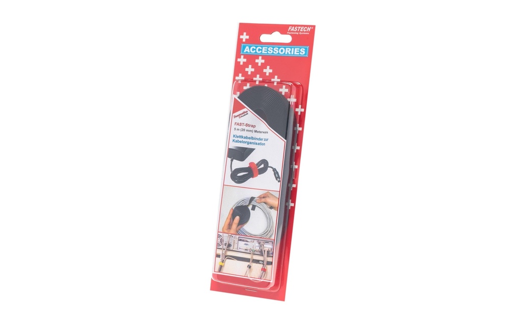 FASTECH Serre-câble auto-agrippant 5 m x 20 mm, Noir
