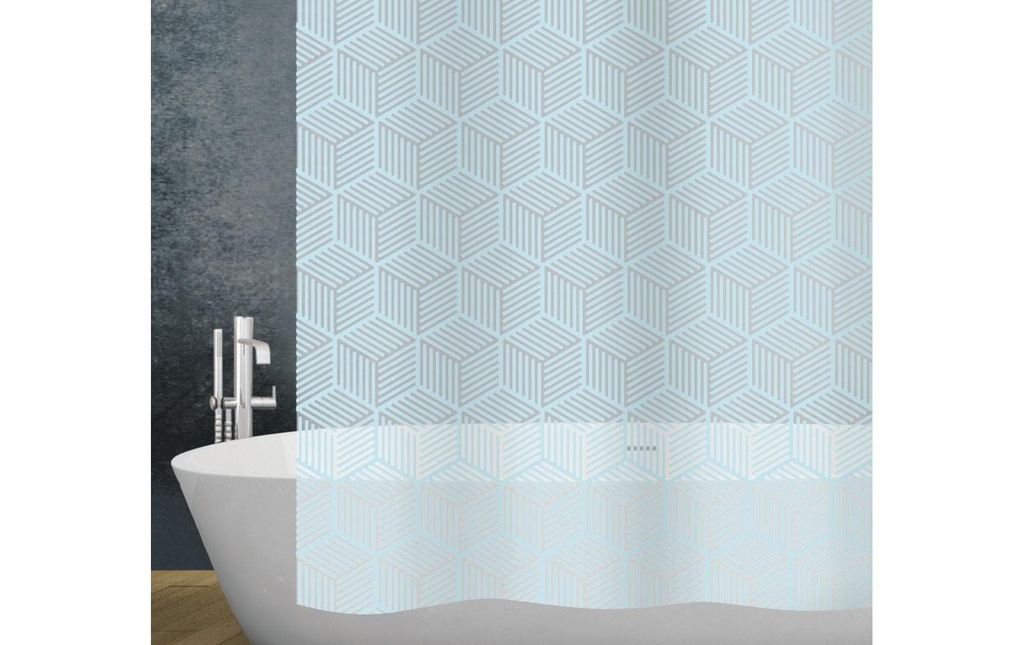 diaqua® Rideau de douche Cubic 180 x 200 cm, Bleu clair