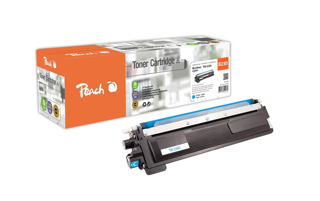 Peach Toner Brother TN-230 Cyan