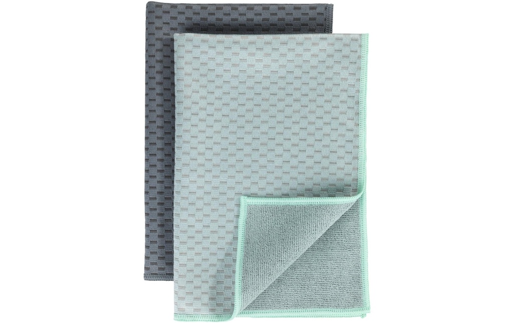 Wenko Torchon pour la vaisselle Miko Gris/Vert clair, 2 pièces