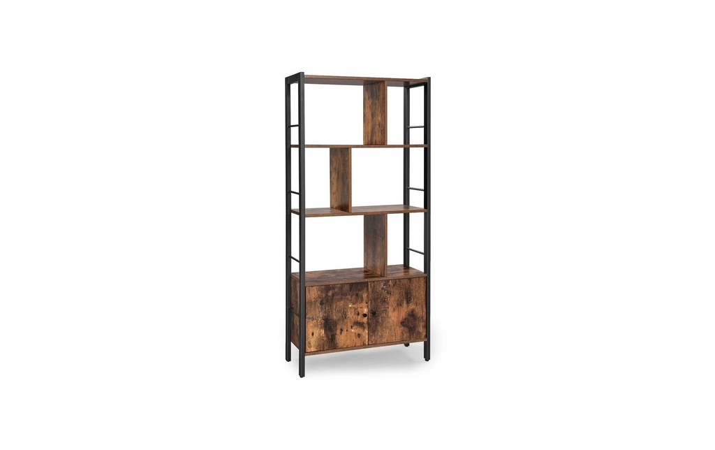VASAGLE Étagère avec 4 niveaux 74 x 154.5 cm, Noir/Brun