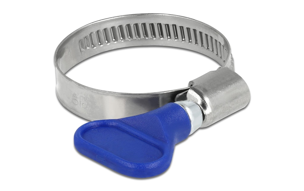Delock Collier de serrage acier inoxydable 400 SS 25-40 mm, bleu 5 pièces