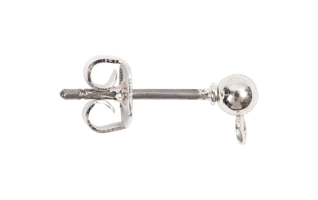 Creativ Company Boucle d’oreille 13 mm Plaqué argent, sans nickel, 10 pièces.