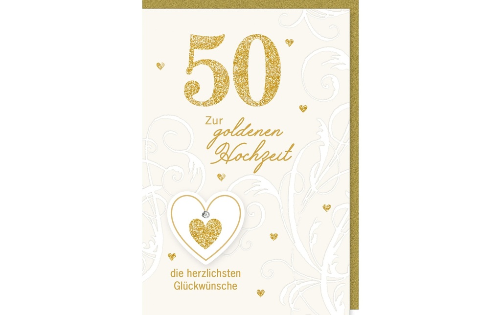 Braun + Company Carte de félicitations 50 Noces d'or 11.5 x 17 cm