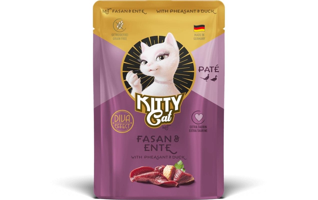 KITTY Cat Alimentation humide Paté Pouch Fasan, Ente 85 g