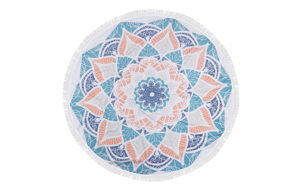 Foutastic Serviette de plage Circle Ornamnet, Bleu