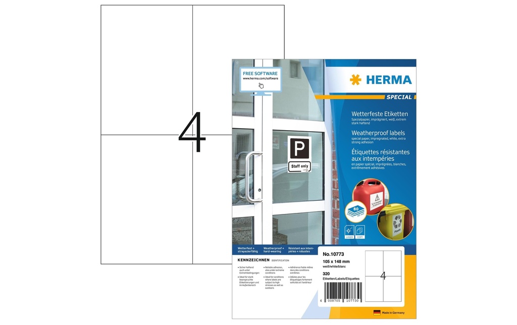 HERMA Etiq.résist.aux intemp.105x148 (80 pces)