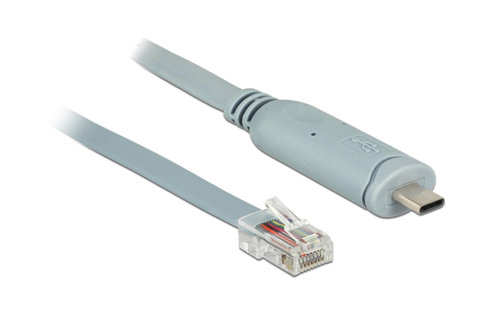 Delock Câble de console USB-C - RJ45 RS-232, compatible Cisco, 1m