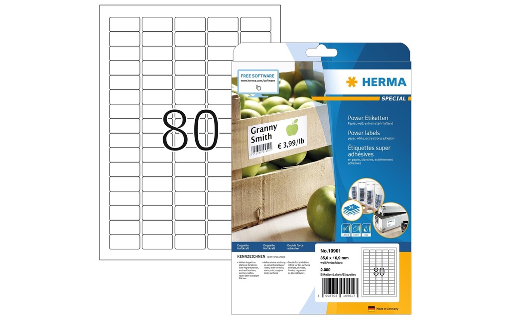 HERMA Etiquettes Power 35.6x16.9 (25 pces)