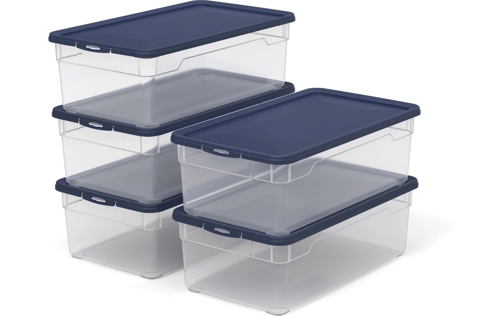 Rotho Boîte de rangement CLEAR Bleu, 5 pcs.