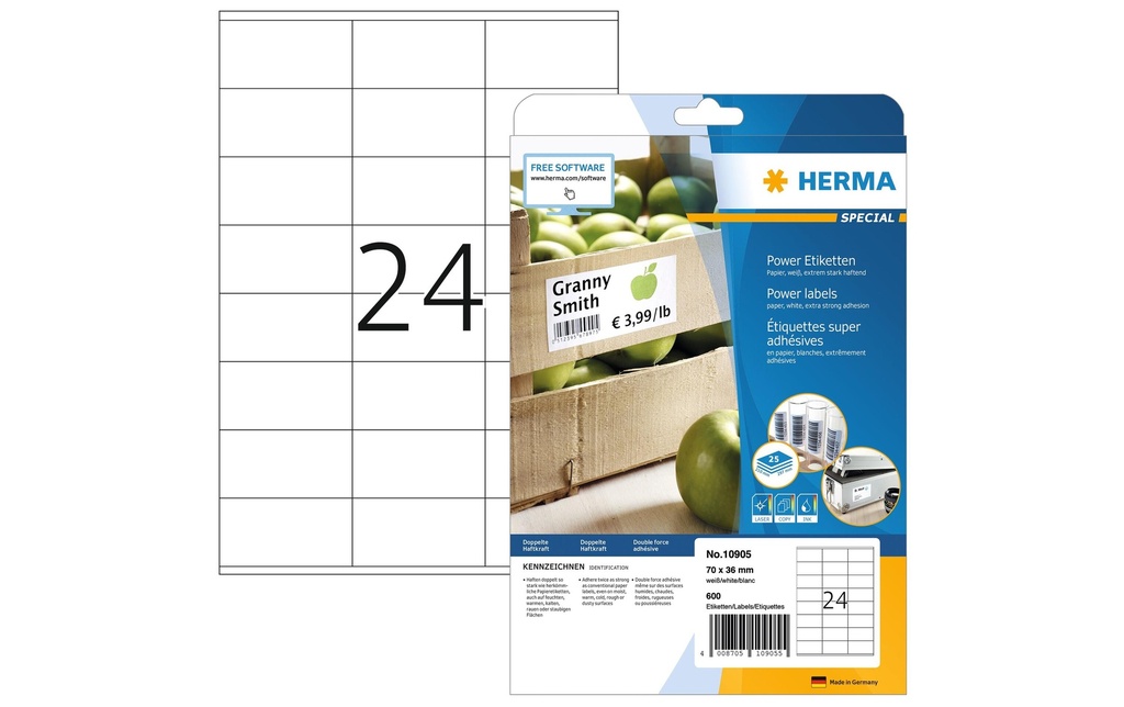 HERMA Etiquettes Power 70x36 (25 pces)