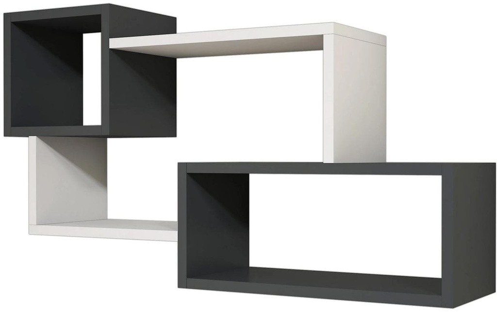 Woody Fashion Étagère murale Afro Blanc/Anthracite