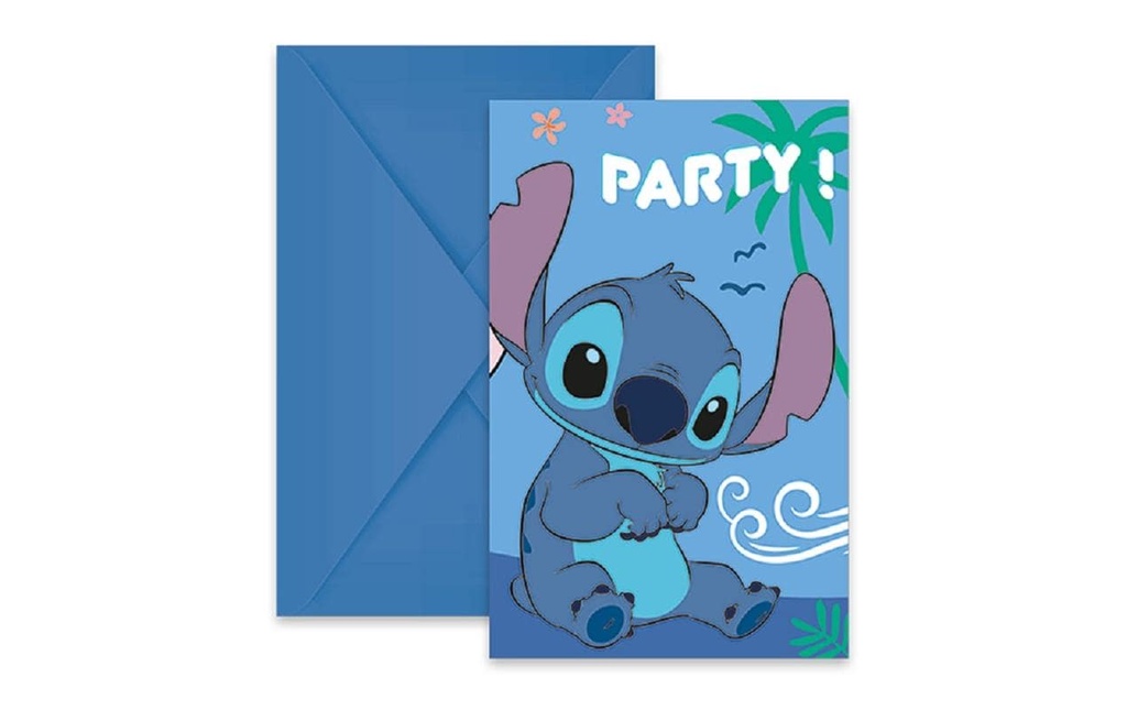 We fiesta Party Carte d’invitation Stitch 9 x 14 cm, FSC, 6 pièces