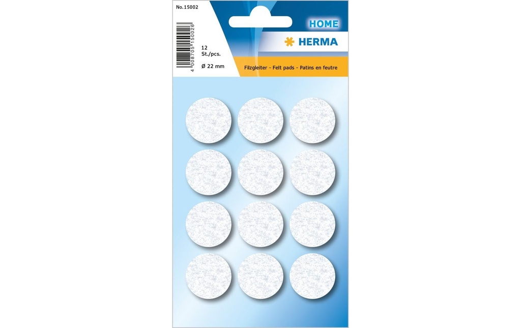 HERMA Feutre protect.blanc rond 22mm (12 pces)