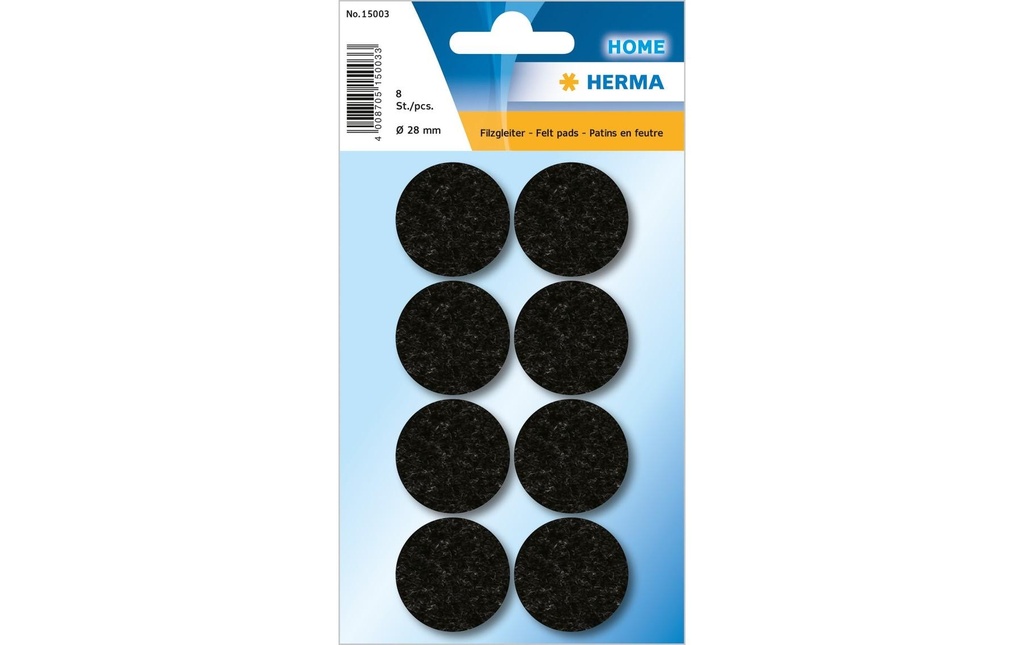 HERMA Feutre protect.noir rond 28mm (8 pces)