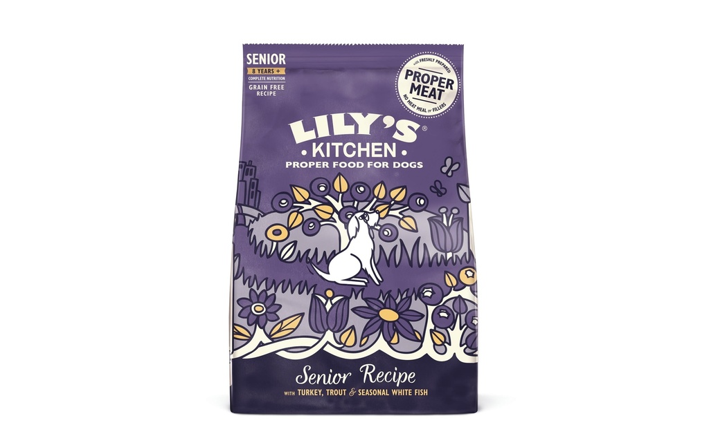 Lily's Kitchen Alimentation sèche Senior avec dinde, truite et poisson blanc, 2,5 kg