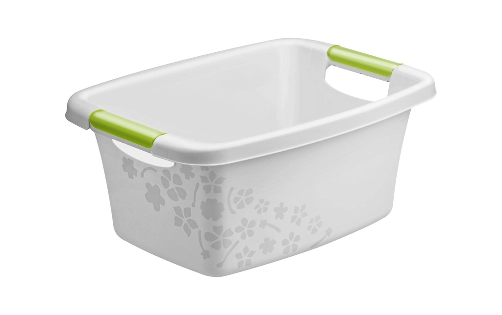 Rotho Corbeille à linge Flowers Gris clair, 12 l