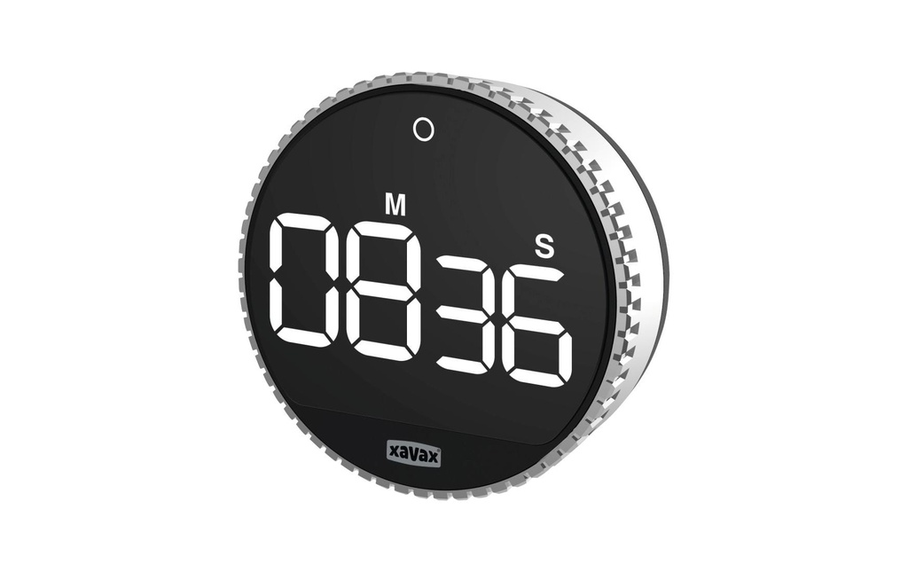 Xavax Minuteur de cuisine Rotation, argent / noir