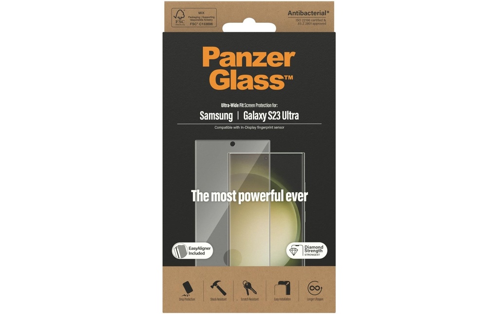 Panzerglass Protection d’écran Ultra Wide Fit S23 Ultra avec applicateur