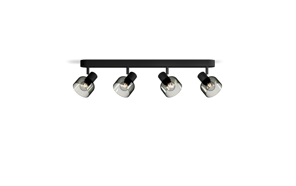Philips Spot encastré Sleet 4 spots pour E14 Noir, sans ampoule