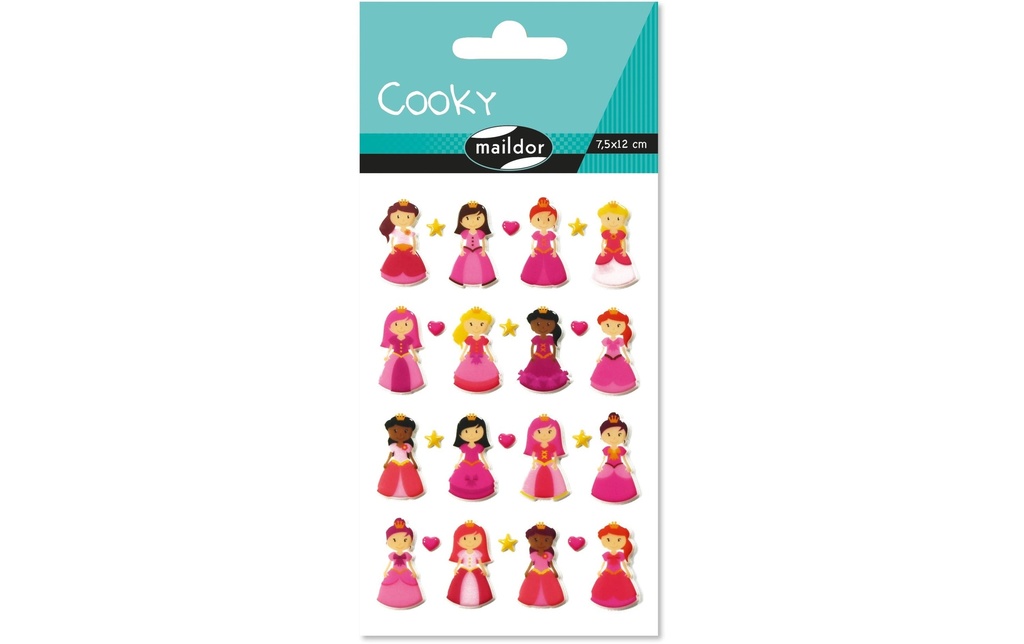 Clairefontaine Autocollant à motif Princesse Cooky 3D 1 feuille