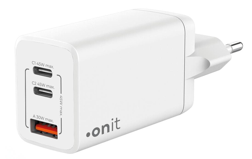 onit Chargeur mural USB Trial QC4+ 45 W GaN Blanc