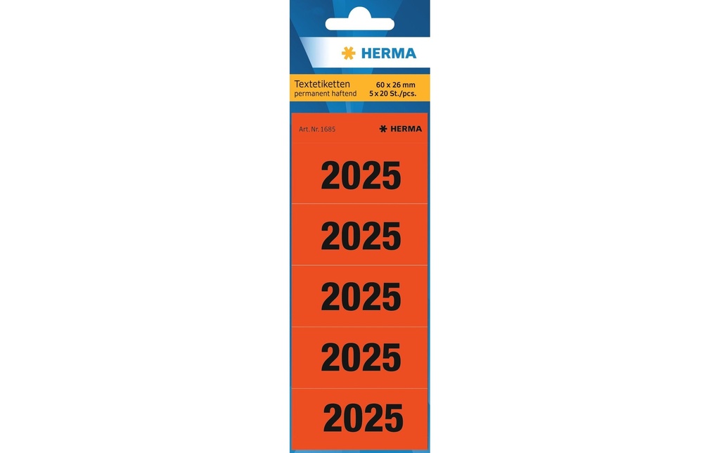 HERMA Etiquettes d'année 2025 rouge (20 pces)